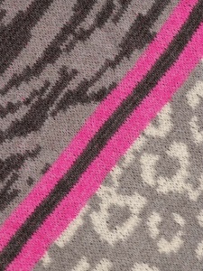 Animal Print Scarf - Grey & Pink